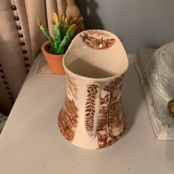 Vintage Brown Transfer ware Ceramic Pitcher - Picture 4 of 5